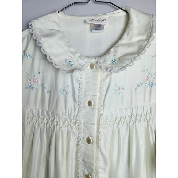 Vintage Barbizon Embroidered Long Nightgown cream, sz S Prairie, cottagecore - Picture 2 of 8